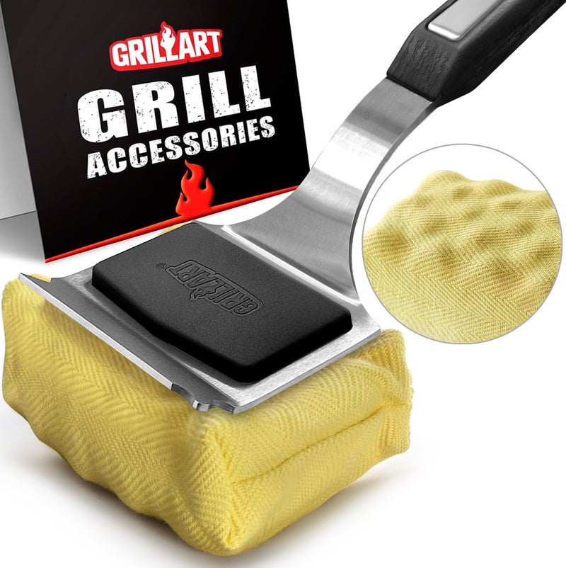GRILLART Grill Brush Bristle Free. Upgraded BBQ Replaceable Cleaning Head  Seamless-Fitting Scraper Tools for Cast Iron/Stainless-Steel Grates Griddle  Safe Barbecue Grill Cleaner-Black - Image 1